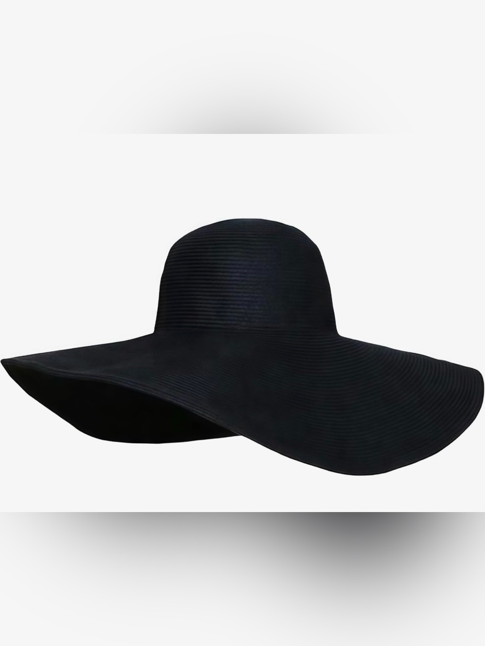 New Womens Floppy Black Straw Hat